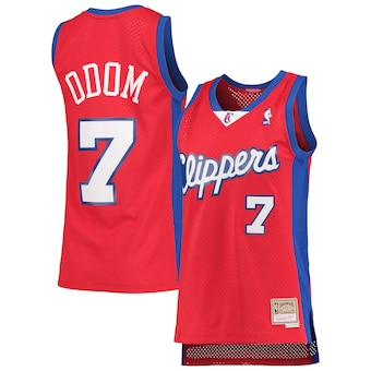 womens mitchell and ness lamar odom red la clippers 2000 01-346